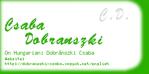 csaba dobranszki business card